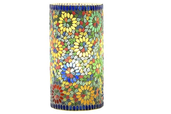 LAMPARA SOBREMESA CRISTAL 15X15X30 MANDAL AZUL